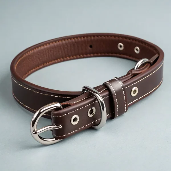 Personalized Leather Dog Collar with GPS